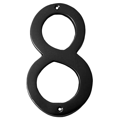 Motif 4-Inch Solid Brass-Black Satin Finish, Mailbox Address Home Numeral/ Address Sign House Number For Outside, House Number Sign (Number 8) #TOP10