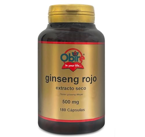 Obire | Ginseng Rojo 400 mg | 180 Cápsulas | Extracto de Panax Ginseng | Suplemento Natural para Energía y Vitalidad