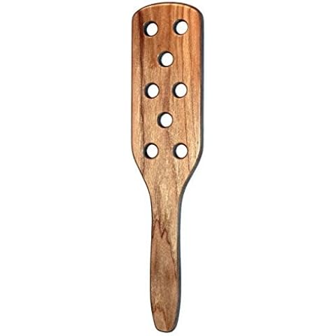 Carpet Beater, Hardwood Paddle with Holes - Clear Finish Cover