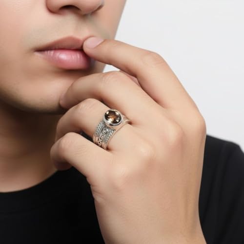Image of 55Carat Choose Your Color Genuine Gemstone Sterling Silver Ring Band Vintage Handmade Jewelry Sizes 5-12