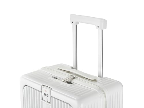 Image of Polycarbonate Laptop Cabin Trolley Bags for Travel with Cup Holder | 55cm Trolley Bag | 8 Spinner Wheels for Smooth Ride| Premium Trolley Bags (White)