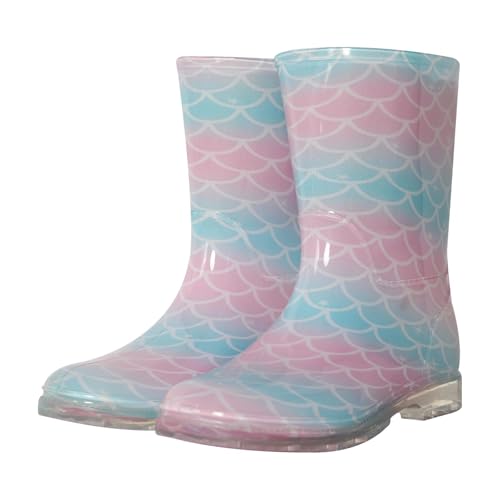 Image of A2Z 4 Kids Girls Mermaid Wellies - Wellies 1403 Mermaid 10 UK Child