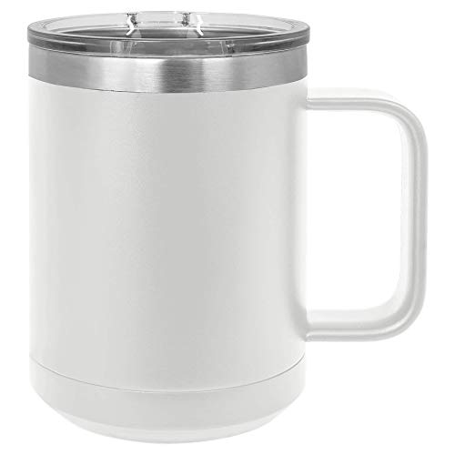 Polar Camel 15 oz. Stainless Steel Vacuum Insulated Tea or Coffee Mug with Slider Lid (White)