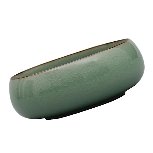 TEHAUX 1pc Pen Wash Tank Ink Brush Tray Ceramic Tea Basin Tea Cup Bowl Pottery Inkwell Sumi Drawing Brush Washer Ceramic Tray Sumi-Brush Washer Carbon Brush Celadon Multifunction
