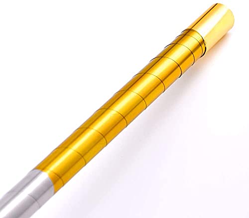 Blue-Ther 59"/150Cm Metal Appearing Cane With Free Gloves And Video Tutorial,Pocket Bo Staff Magic Wand Stage Close-Up Magic Tricks (Golden-Silver) #TOP5