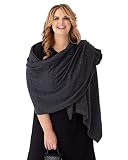zestt Dreamsoft Travel Scarf, Wrap and Shawl, Organic Cotton, Graphite