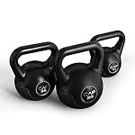 CAP Barbell 45 LB Cement Kettlebell Set – 10 lb, 15 lb & 20 lb Vinyl-Coated Kettlebells for Strength Training, Cardio, Cross Training & Home Gym Workouts