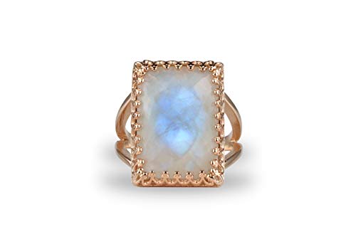 Bague en pierre de lune complexe au style dentelle vintage et cristal sur mesure - 4