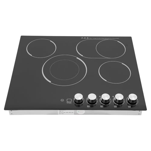 BANEBONE 110V 4 Burners Electric Cooktop – 6000W Total Power, Infrared Heating, 5-Gear Control, for Home & Commercial Use