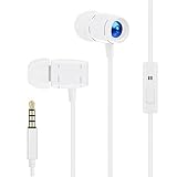 urophylla Earbuds, Earphones 4 Feet in-Ear Headphones with Microphone Heavy Bass Noise Cancelling Earphones Compatible with iPhone/iPod/iPad/Samsung/Android and More Audio Devices - White
