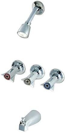 Sayco 3 Handle Tub and Shower Faucet with Unions Chrome