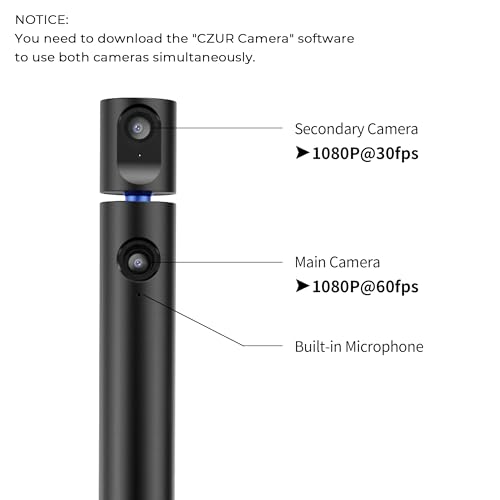 Image of CZUR Halo X Pro Dual Webcam for PC, 1080P Web Camera with Microphone | USB Camera for Computer, 90 View, Plug & Play, Compatible with Windows&Mac, for TikTok /YouTube /Yahoo Messenger