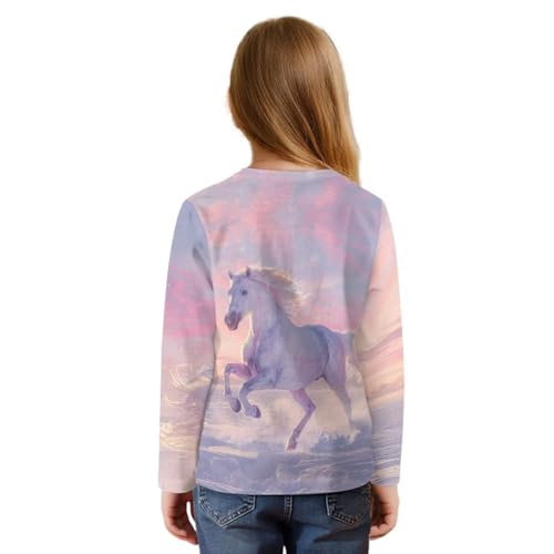 Crewneck Shirts for Girls Size 5-12 Long Sleeve Graphic Tops Tie Front2