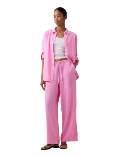 Image of Gap Womens Wide Leg Linen Pull on Pant