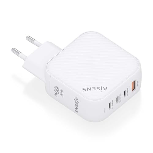 Cargador GaN 100W portátil ideal para viajes y teletrabajo ordenado