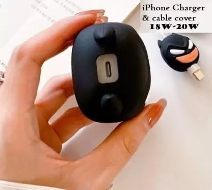 Image of Cable Protector with 3D Cute Pattern for iPhone Charger only18W & 20W | Data Line Wire Saver Charger Protective Cable Full Protection Set of-1 (Batman)