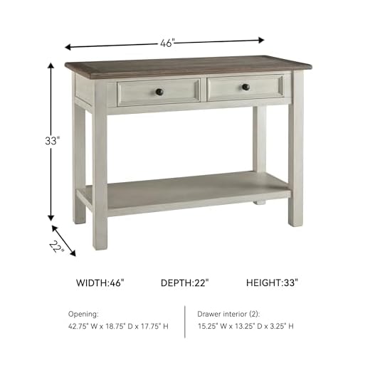 Two Tone Farmhouse Rectangular Sofa Table