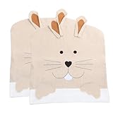 BESPORTBLE Leinen Stuhlhussen 2 Stück Stuhlrückenschutzbezug für Esszimmer und Küche mit Dekorativem Hasen Design und Festem Sitz