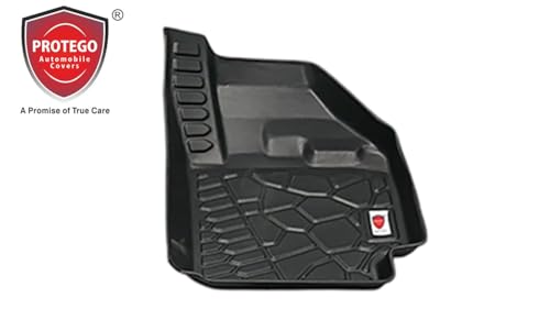 Image of PROTEGO 5D Premium TPE Car Floor Mats Suitable for SPRESSO Manual (2020-) Waterproof, Anti Skid, Dustproof, Anti-Scratch & Easy Wash, Heavy-Duty, All-Weather, Car Accessory Set Of 3pcs LLM Mat (Black)