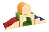 SweHouse Schaumstoff Bausteine Kinder Klettern: 4 PU-Leder Indoor Softbausteine Spielbausteine - Weiche Bausteine Baby Montessori Kletterspielzeug mit Ellipsenbogen