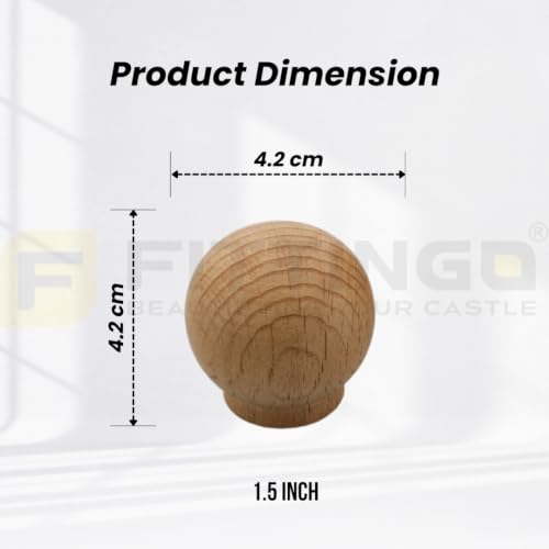 Image of 2 Piece Steam Beech Wood Drawer Knob | Wooden Cabinet Door Handle | Wardrobe & Cupboard Round Knobs | Furniture Pull Handle for Kitchen Cabinets, Dresser, Drawer & Home Decor - 1.5 Inch