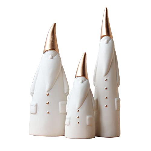 Figurines de Père Noël en céramique artisanale pour décoration intérieure élégante