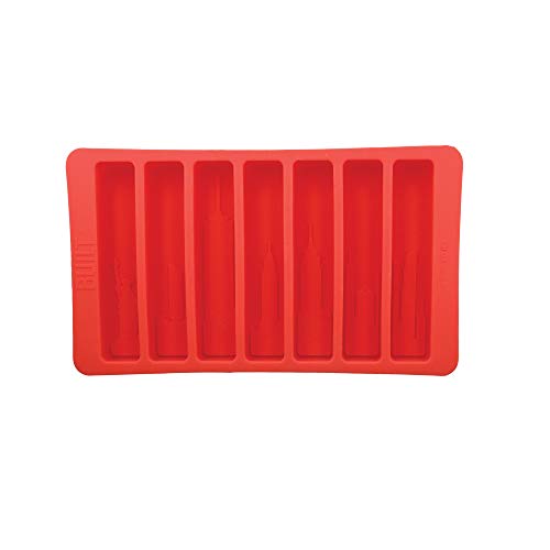Bandeja para cubitos de hielo de silicona flexible, roja 19.5 x 11.5 cm miniatura 7
