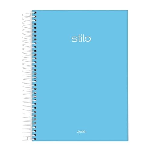 Caderno Stilo 1/4 Espiral Capa Dura 80 Folhas (Azul)