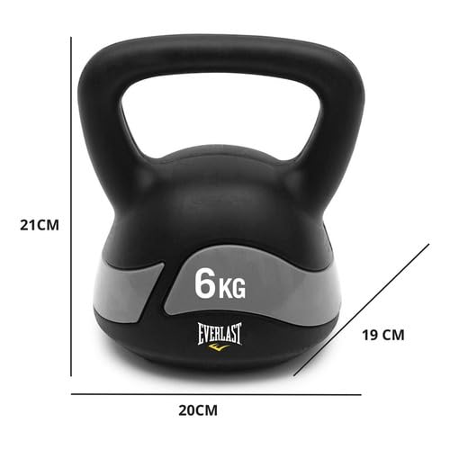 Kettlebell 6kg Everlast Emborrachado Crossfit Academia Casa