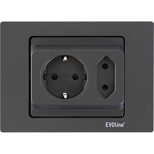 EVOline Spin prise Schuko noir mat encastrable plan de travail cuisine - 5