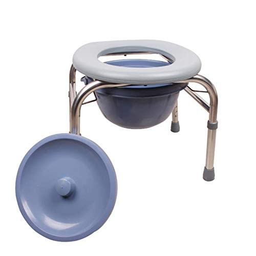 WYCD Verstellbarer Toilettenstuhl für Behinderte, rutschfeste Senioren-Gummispitzen WC-Stuhl Ältere Mobile Toilette Cover