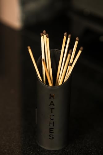 Marco Paul Log, Kindling and Matchstick Holder Set Fireside Accessories for Home Fireplace Management Black Metal Bucket Set Indoor Fire Equipment Wooden Log Bucket