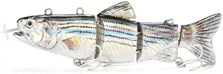 Robotic Swimming Fishing Electric Lures 5.12" USB Rechargeable LED Light 4-Segement Wobbler Multi Jointed Swimbaits Hard Lures Fishing Tackle