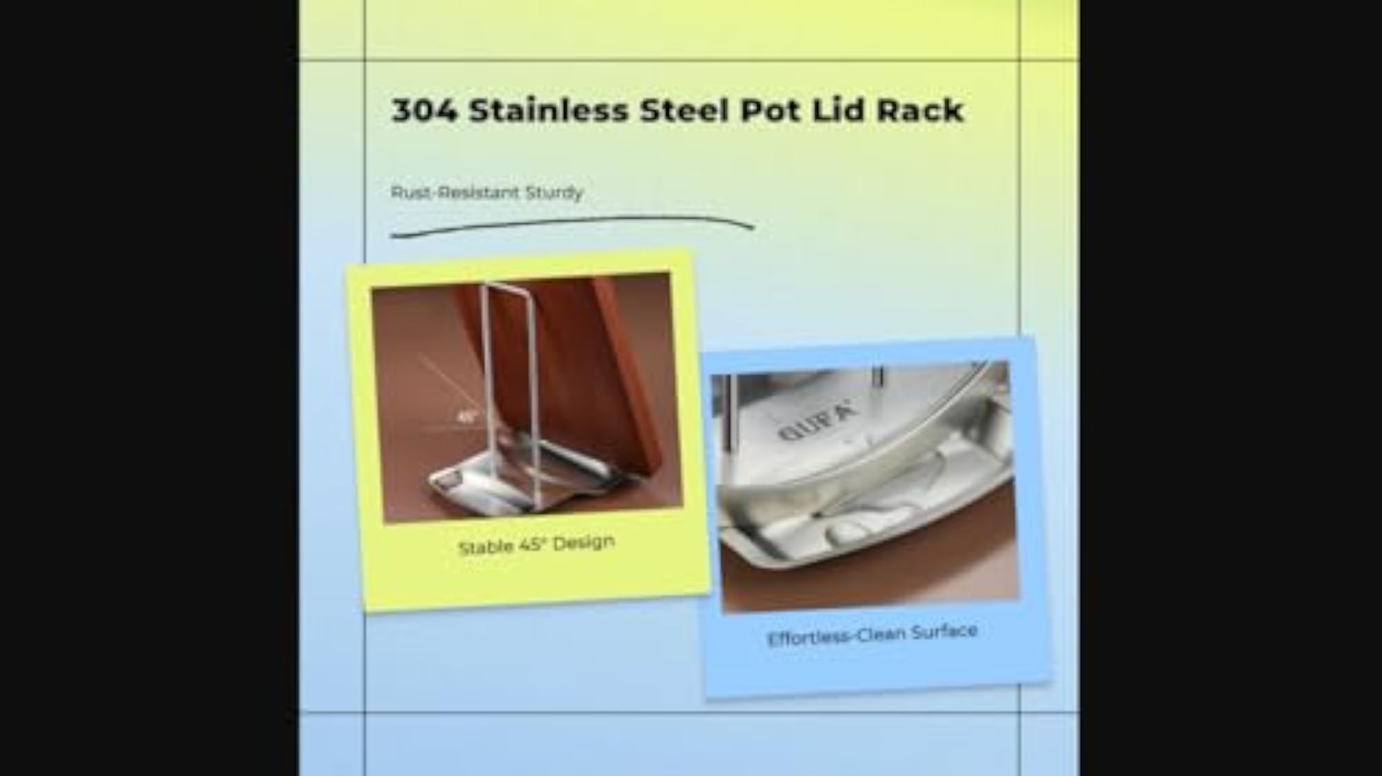 Pot Lid Organizer, 304 Stainless Steel Storage Rack