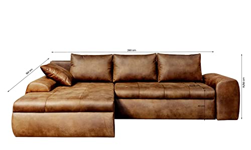 Ecksofa mit Schlaffunktion und Bettkasten von lifestyle4living