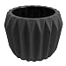 Bloomingville A21900019 Round Fluted Ceramic Flower Pot, 8 Inch x 6 Inch, Dark Grey