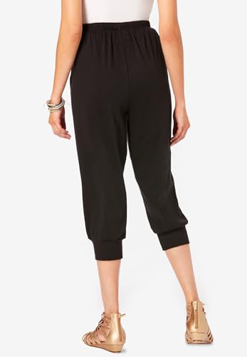 Roaman's Women's Plus Size Plus Size Soft Knit Capri Pant with Drawstring Waist2