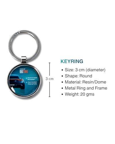 Image of Nxcar EkTag Smart QR Keyring (2 Pc Pack) | QR Keyring for Car Keys, Bike Keys, House Keys, Bags, Luggage and Pet Collar | Lost Item Finder | 100% Phone Number Privacy | Pack of 2 Keyrings