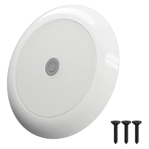 DAMAVO Camper Lights 5" 12 Volt LED Lights 3.5W Downlight 5500K White Dome Car RV Lights Interior Ceiling LED Light fixtures with ON/Off Switch for Motorhome Caravan Marine Boats Kitchen Cabinet Cover