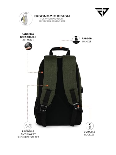 Image of FUR JADEN 35L Travel Professional Backpack with 15.6 Inch Laptop Compartment I 3 Large Compartments I Organizer Pockets I For Men Women Boys Girls I School and College Bagpack