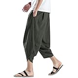 [HMT] サルエルパンツ メンズ ワイドパンツ 夏用 ズボン 7分丈 アラジンパンツ 大きいサイズ ゆったり ボトムス イージー ぱんつ 涼しい リネンパンツ エスニック 袴パンツ 春 夏