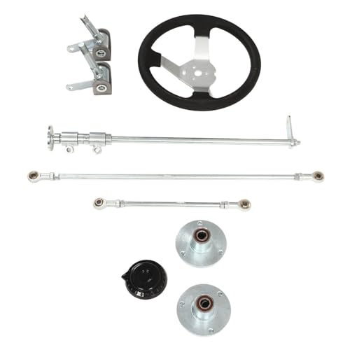 Yctze Go-Kart-Lenkrad-Set, Go-Kart-Lenkrad-Set, Metall, Go-Kart-Lenkrad-Set, 300 mm Spurstangen-Zahnstangenwellen-Set für 100 cm³, 125 cm³, 140 cm³, 150 cm³ Go-Kart
