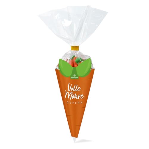 Volle Möhre Candytüte Fruchtgummis 120g | Geschenk zu Ostern | Für das Osternest und die Ostersuche | Oster Dekoration zum Backen | Für Kinder und Erwachsene