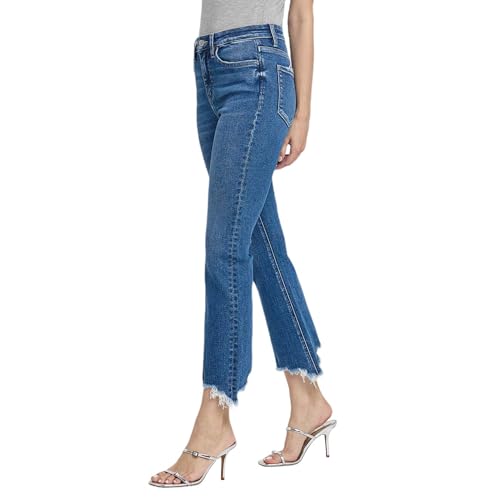 Flying Monkey High Rise Kick Flare Jeans Medium Blue3