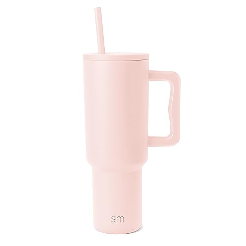 Image of Simple Modern 40 oz Tumbler with Handle and Straw Lid | Insulated Reusable Stainless Steel Water Bottle Travel Mug | Gifts Women Men Him Her | Trek Collection | 40oz | Twirled in Tulle