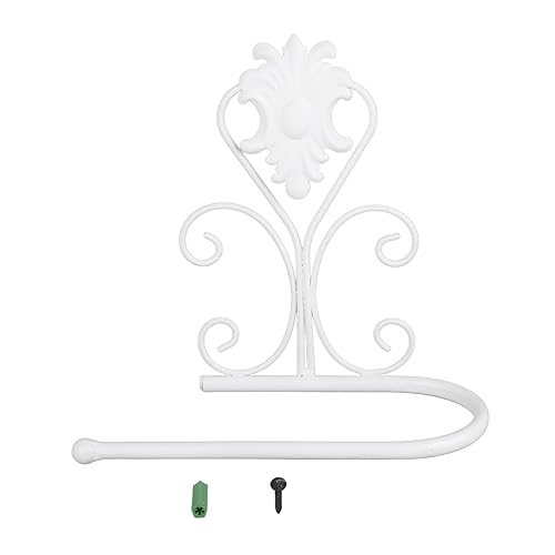 KLANATA Vintage Montand Papel Hotolet Paper Roll, elegante acessório de banheiro com cabide de toalha, design clássico para decoração de casa (White 5V 500mA)