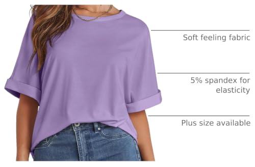 Image of ATHMILE Womens Oversized T Shirts Summer Tops Spring Casual Loose Fit Workout Short Sleeve 2026 Beach Vacation