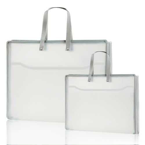 Portfolio d'art plastique anti-pliure grand dossier rangement imperméable blanc L
