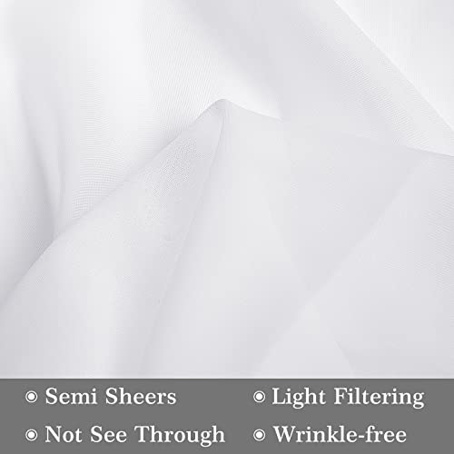 Rose Home Fashion Rhf Voile French Door Curtains Set Of 2 Panels, 40W By 72L Inches, White Sheer Glass Door Curtains With Tieback (W40 X L72|2 Panels, White) #TOP4