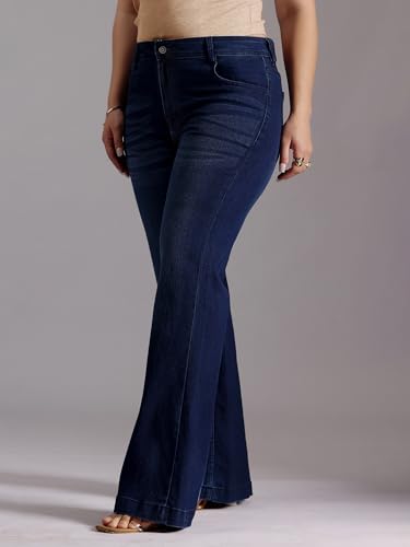 Image of Miss Chase A+ Women's Wide-Leg High Rise Regular-Length Stretchable Denim Jeans